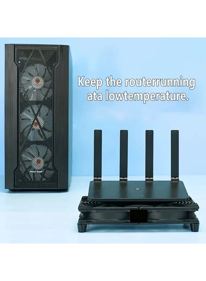 Black USB Cooling Fan 12x12cm For Router Laptop Notebook Multifunctional Small Fan - Image 1